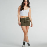 Trendsettende Zelfvertrouwen Hoge Taille Cargo Mini Rok