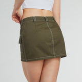 Trendsettende Zelfvertrouwen Hoge Taille Cargo Mini Rok
