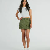 Let op, alstublieft: Hoge Taille Cargo Mini Rok