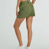 Let op, alstublieft: Hoge Taille Cargo Mini Rok