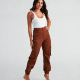 Jog Mijn Geheugen Hoge Taille Cargo Joggers