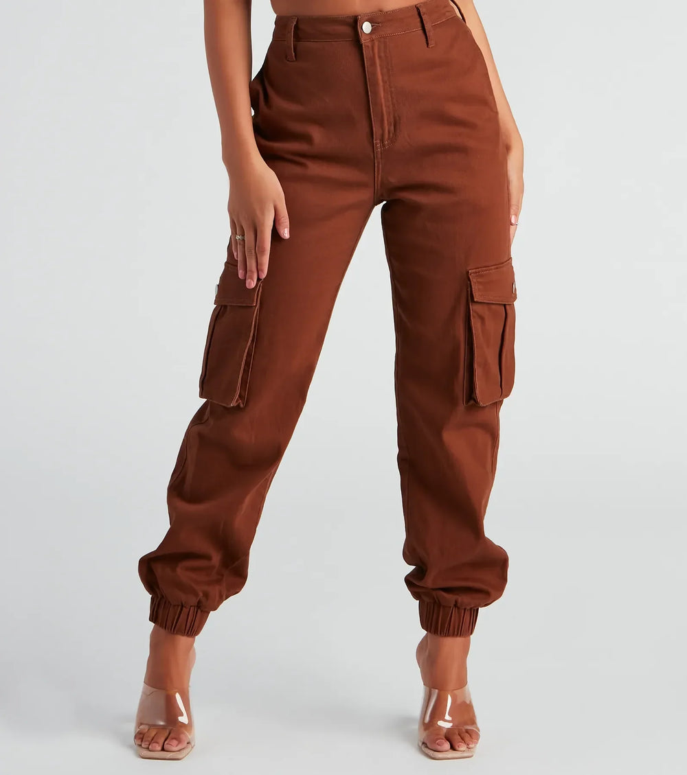 Jog Mijn Geheugen Hoge Taille Cargo Joggers