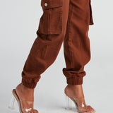 Jog Mijn Geheugen Hoge Taille Cargo Joggers