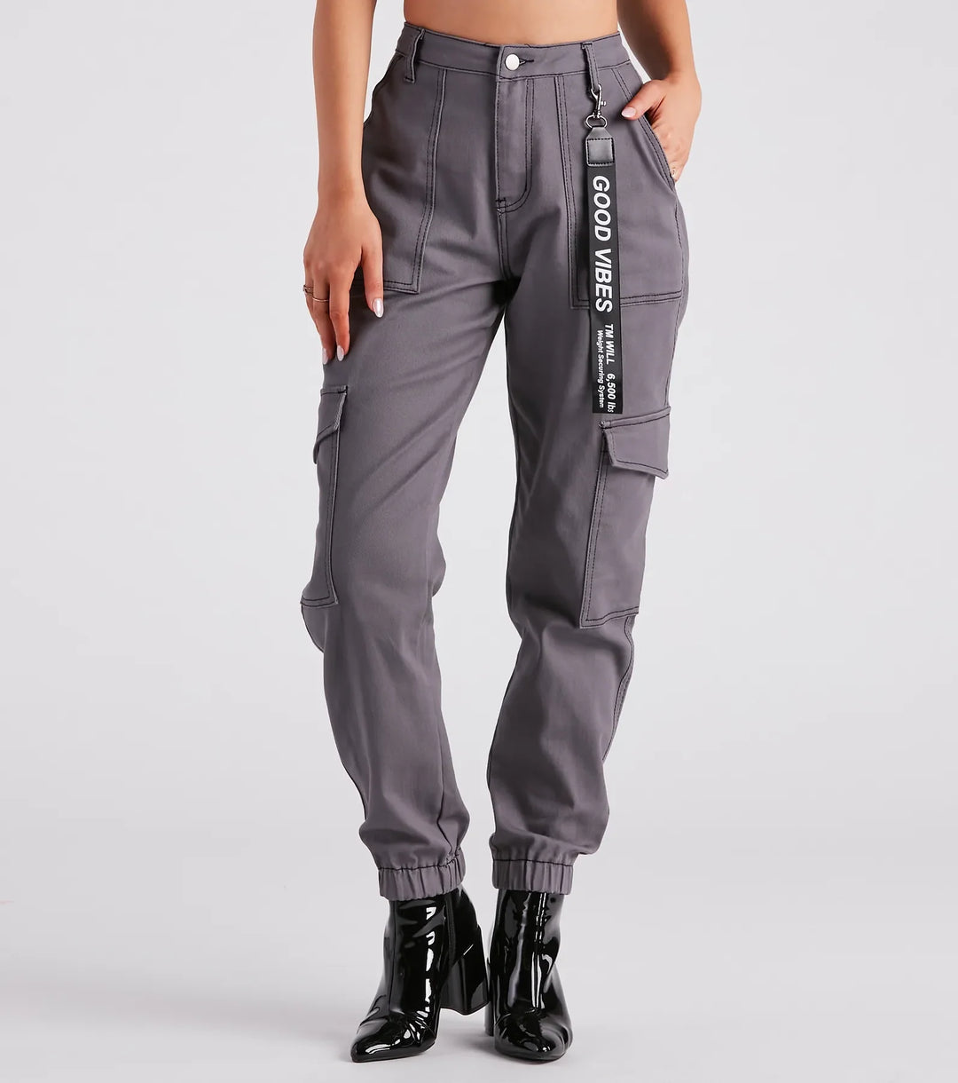 Functionele Stijl Denim Cargo Joggers