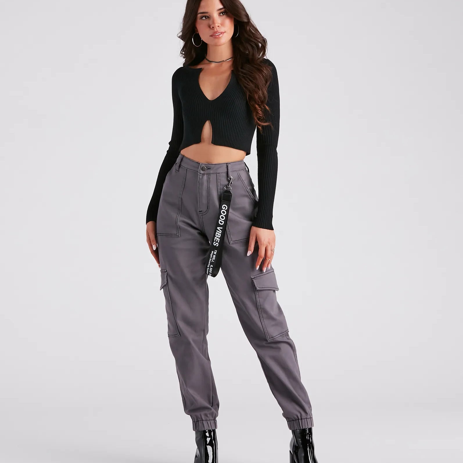 Functionele Stijl Denim Cargo Joggers