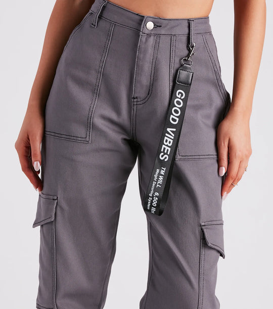 Functionele Stijl Denim Cargo Joggers