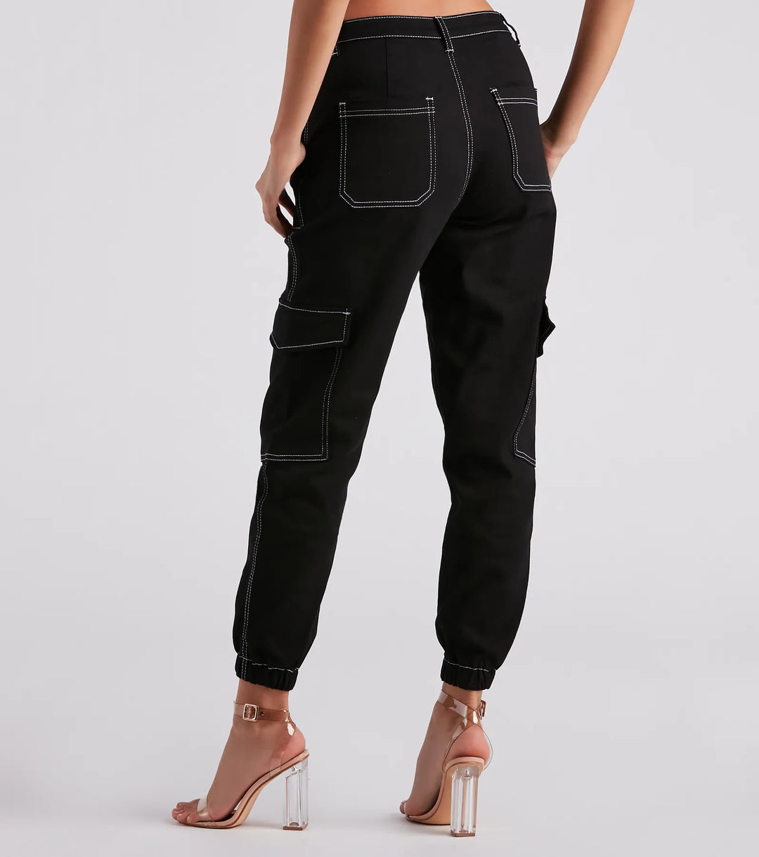 Functionele Stijl Denim Cargo Joggers