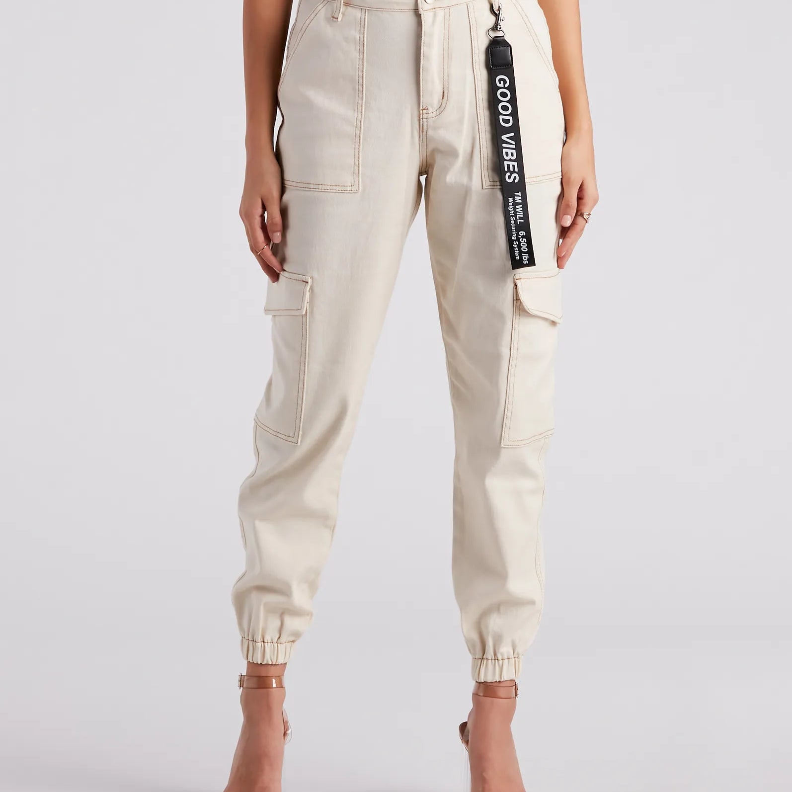 Functionele Stijl Denim Cargo Joggers