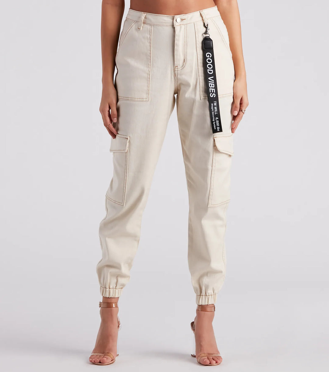 Functionele Stijl Denim Cargo Joggers