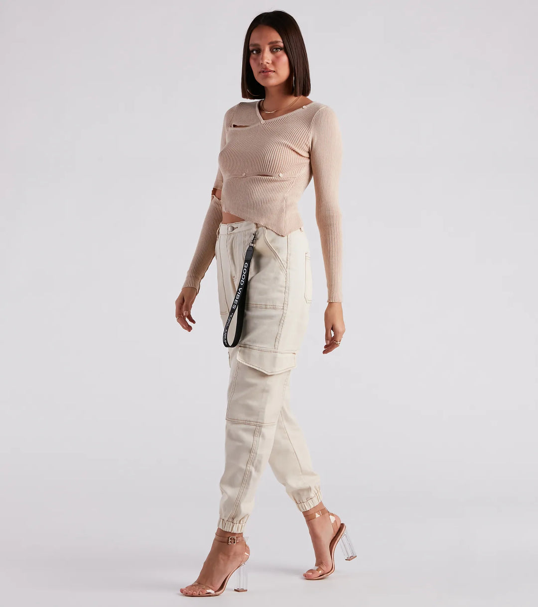 Functionele Stijl Denim Cargo Joggers