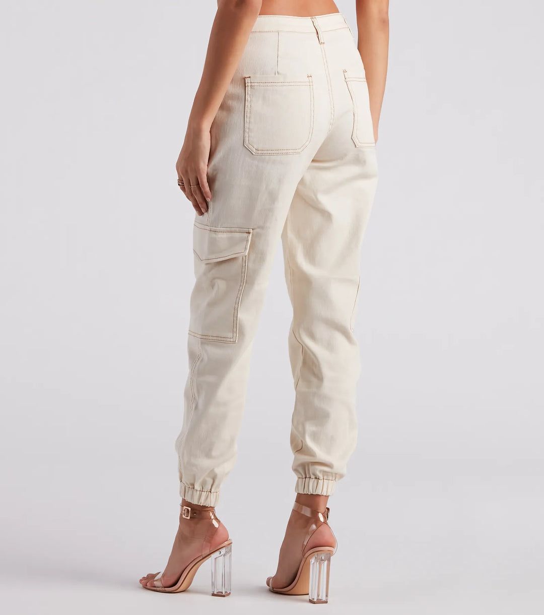 Functionele Stijl Denim Cargo Joggers