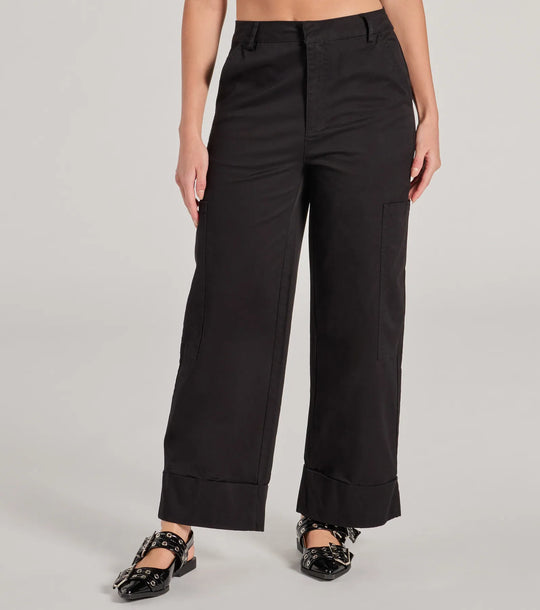 Weekend Trip Hoge Taille Cuffed Cargo Broek