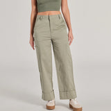 Weekend Trip Hoge Taille Cuffed Cargo Broek