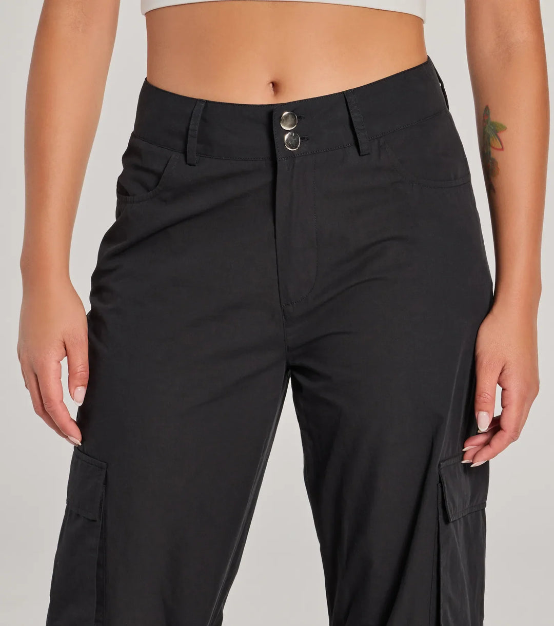 Goede Vibes Era Mid-Rise Twill Cargo Broek