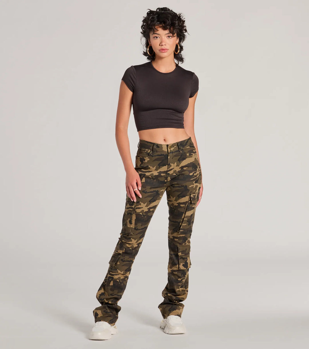 Casual Vibe Camo Cargo Bootcut Broek