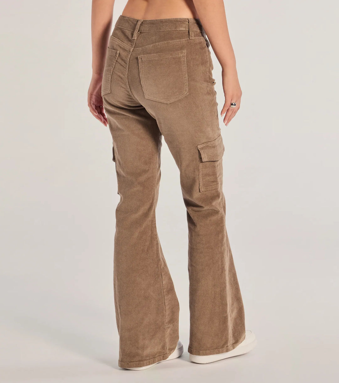 Moeilijke en Coole Corduroy Cargo Flare Broeken