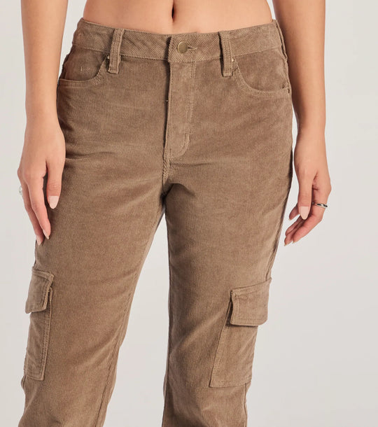 Moeilijke en Coole Corduroy Cargo Flare Broeken