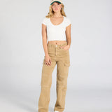 Coolste Babe Hoge Taille Cargo Rechte Pantalon