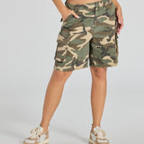 Moeiteloos Coole Mid-Rise Camo Cargo Shorts