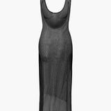 Transparante Mesh Splits Cover-up Jurk