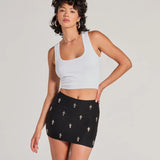 Gezegend Met Stijl Hoge Taille Cross Stud Mini Rok