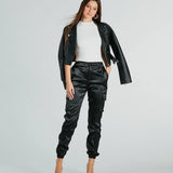 Got The Look Satin High-Rise Cargo Joggers