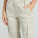 Got The Look Satin High-Rise Cargo Joggers