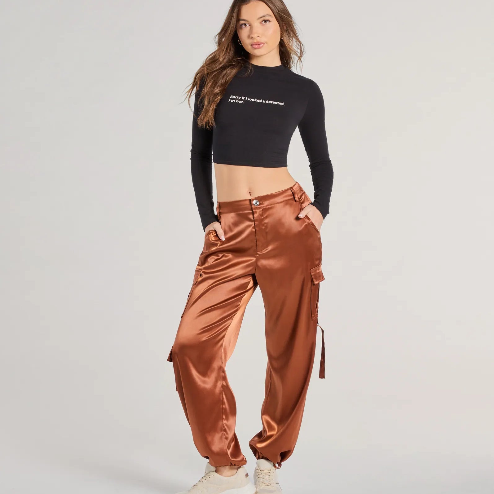 Soepele Sensatie Satijnen Hoge Taille Cargo Joggers