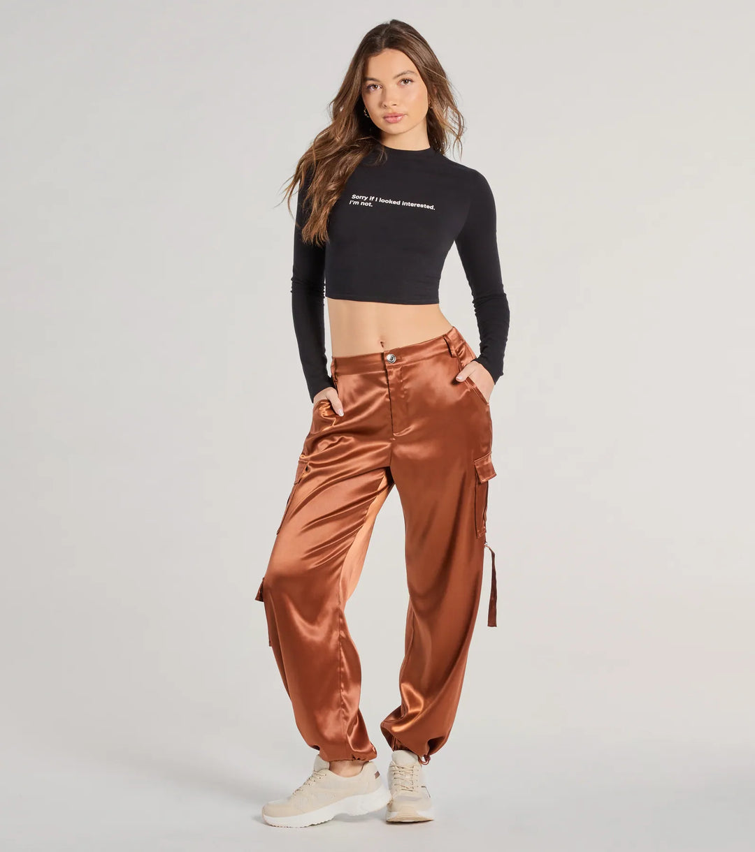 Soepele Sensatie Satijnen Hoge Taille Cargo Joggers