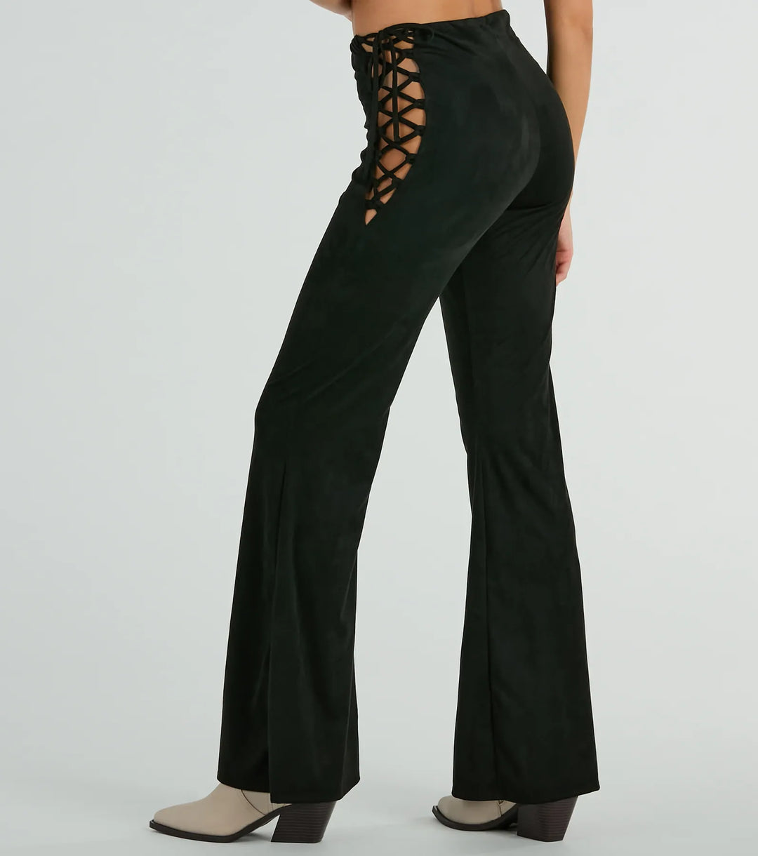 Alle Geknoopte Flare Faux Suede Broeken