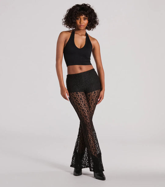 Sensational Trend Hoge Taille Flared Kant Broek