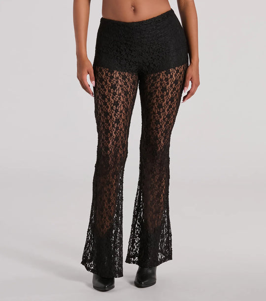 Sensational Trend Hoge Taille Flared Kant Broek