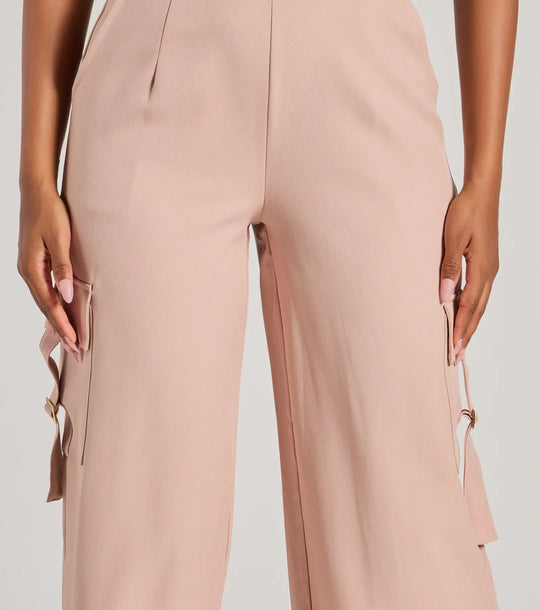 Casual en Chic Vibe Strapless Cargo Jumpsuit