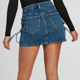 Coole en Zelfverzekerde Cargo Denim Mini Rok