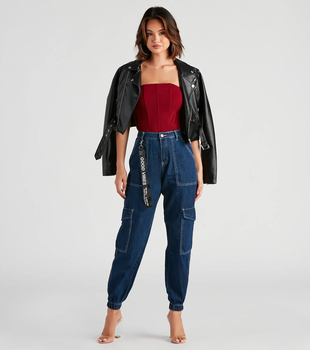 Functionele Stijl Denim Cargo Joggers