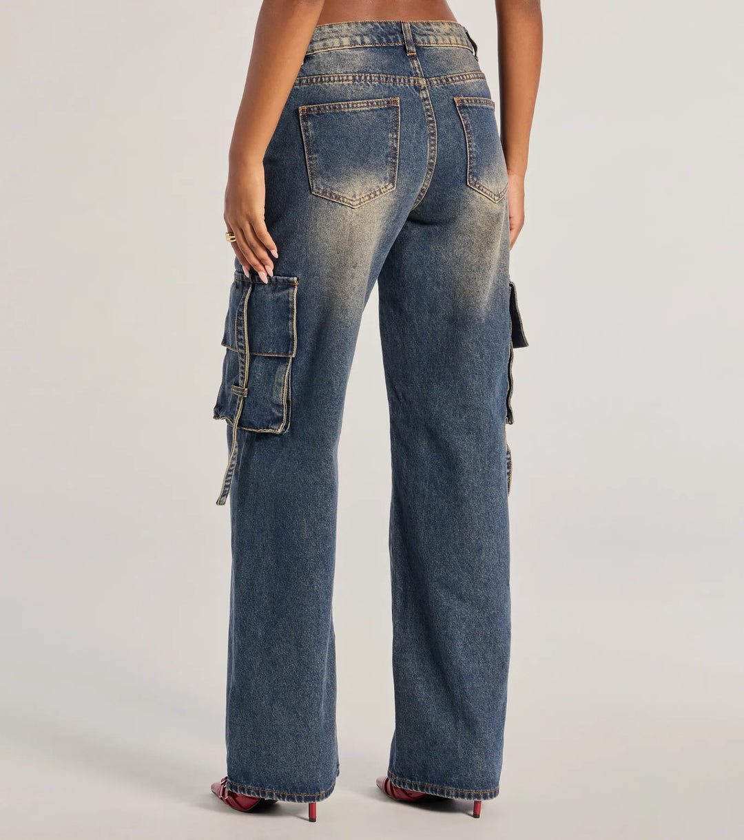 Trendsetter Hoge Taille Wijde Spijkerbroek Cargo
