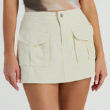 Stand And Deliver High-Rise Pocket Denim Skort