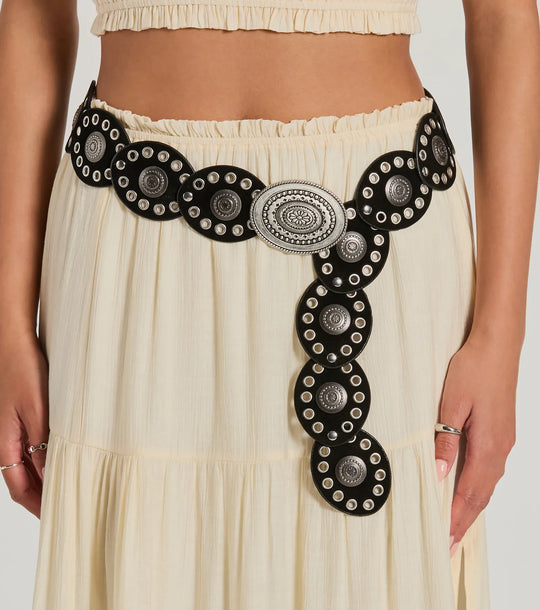 Topprijs Ovale Medaillon Concho Riem