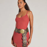 Zuidelijke Muse Chunky Medaillon Concho Riem