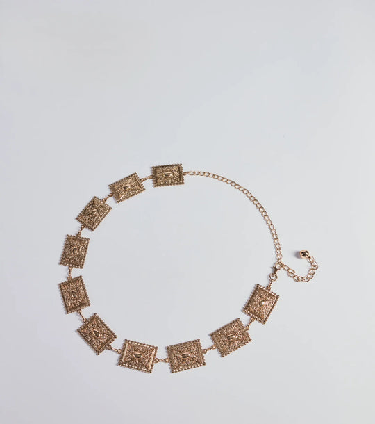 Boho Vibe Gegraveerde Concho Kettingriem
