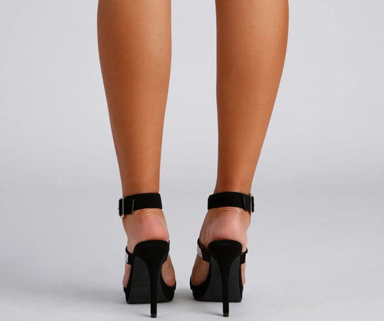 Goddelijke Glans Nubuck Caged Stiletto Hakken