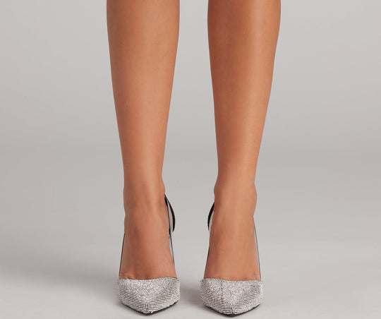 Stad Glam Rhinestone PVC Stiletto Pumps