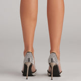 Stad Glam Rhinestone PVC Stiletto Pumps
