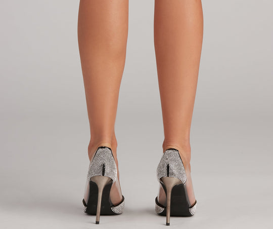 Stad Glam Rhinestone PVC Stiletto Pumps
