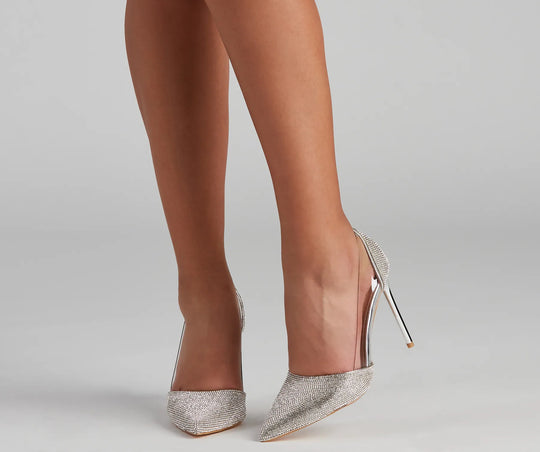 Elegante Glans Strass PVC Stiletto Pumps