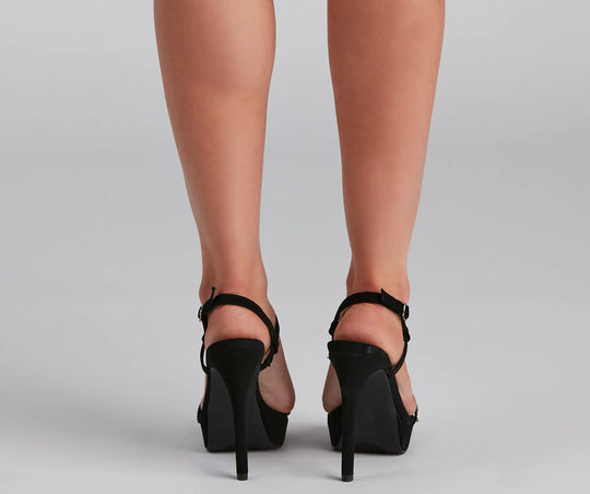 Stop En Stun Rhinestone Strap Stiletto Hakken