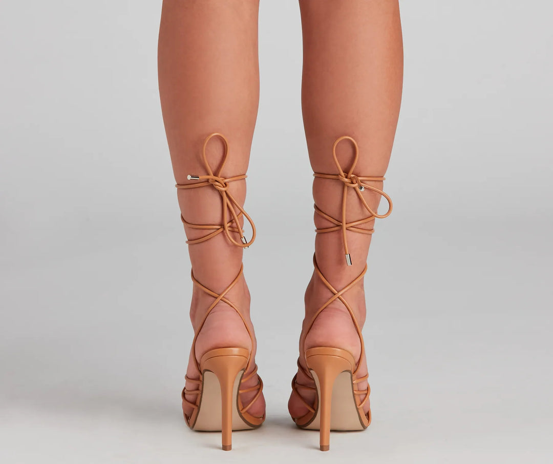Attitude PU Lace-Up Stiletto Hakken