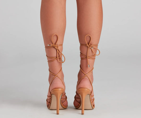 Attitude PU Lace-Up Stiletto Hakken