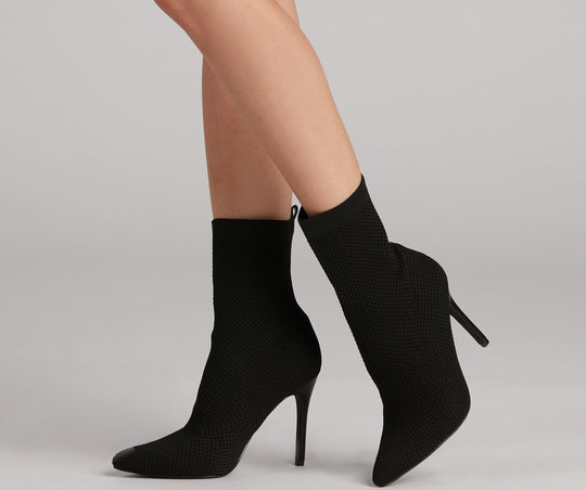 Grote Strut Knit Stiletto Booties