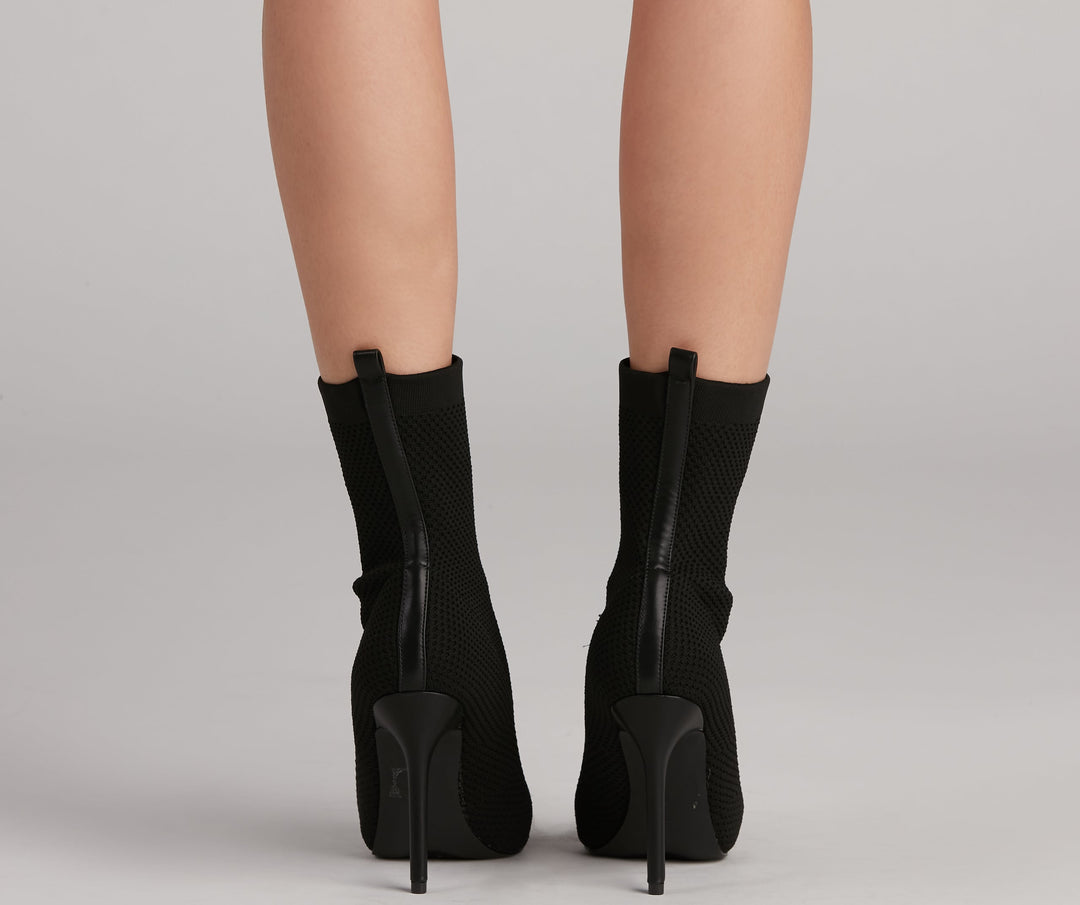 Grote Strut Knit Stiletto Booties